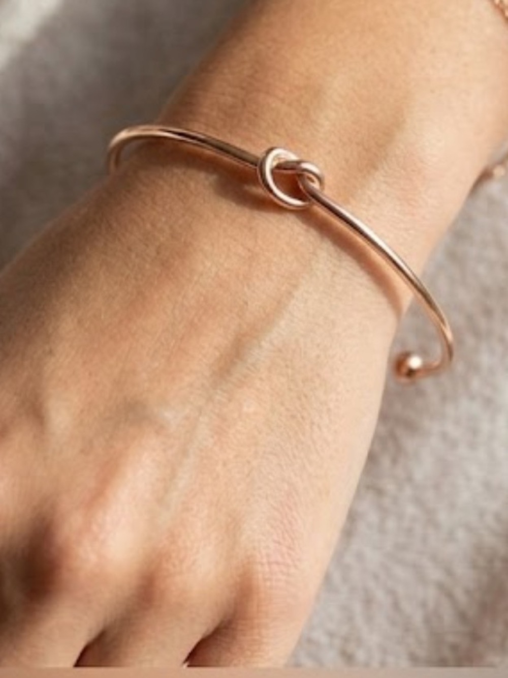 Plunder Rose Gold Knot Open Cuff Bracelet